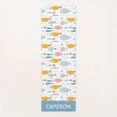 Niedlich Doodle School of Fish Pattern Yogamatte (Vorderseite)