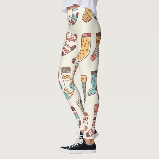 Niedlich Doodle Socken: Skandinavische Einfachheit Leggings (Links)