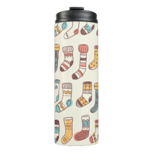 Niedlich Doodle Socken: Skandinavische Einfachheit Thermosbecher