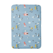 Niedlich Doodle Town Scene Muster Badematte (Vorderseite Vertikal)