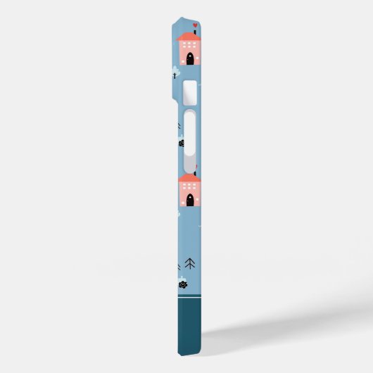 Niedlich Doodle Town Scene Muster Case-Mate iPhone Hülle (Rückseite / Links)