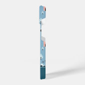 Niedlich Doodle Town Scene Muster iPhone Hülle (Linke Seite)