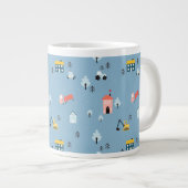 Niedlich Doodle Town Scene Muster Jumbo-Tasse (Vorderseite Rechts)