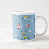 Niedlich Doodle Town Scene Muster Jumbo-Tasse (Rechts)