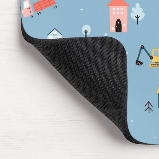 Niedlich Doodle Town Scene Muster Mousepad (Ecke)