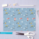 Niedlich Doodle Town Scene Muster Seidenpapier (Handwerk)