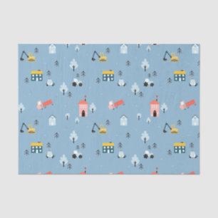 Niedlich Doodle Town Scene Muster Seidenpapier
