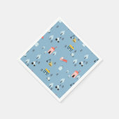 Niedlich Doodle Town Scene Muster Serviette (Ecke)