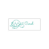 Niedlich Doodle Turtle Benutzerdefinierter Name Permastempel (Design)
