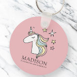 Niedlich Doodle Unicorn und Sterne Geburtstag Schlüsselanhänger<br><div class="desc">Abrufbar unter: http://www.zazzle.com/selectpartysupplies</div>