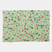Niedlich Doodle Whimsical Weihnachtsfeiertag Handg Geschirrtuch (Horizontal)
