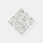 Niedlich Doodle Zeichnungspapier Napkins Serviette (Ecke)