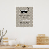 Niedlich Dots Burlap Wedding Fotos Hashtag Sign Poster (Küche)