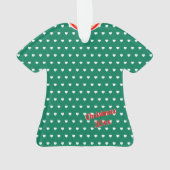 Niedlich dotted Red Green Christmas Doll Dress TSh Ornament (Rückseite)