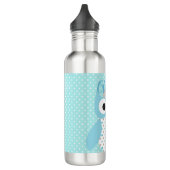Niedlich Dotty Blue Owl Art Personalisiert Edelstahlflasche (Links)