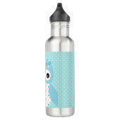Niedlich Dotty Blue Owl Art Personalisiert Edelstahlflasche (Rechts)