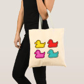 Niedlich Dotty Colorful Ducks Tragetasche (Vorderseite (Produkt))