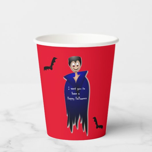 Niedlich Dracula Halloween Pappbecher (Rückseite)