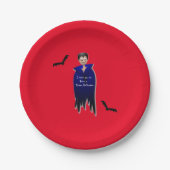 Niedlich Dracula Halloween Pappteller (Vorderseite)