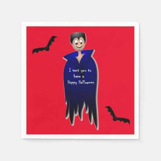 Niedlich Dracula Halloween Serviette (Vorderseite)