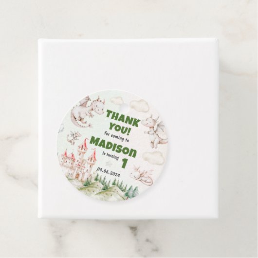 Niedlich Dragon 1. Geburtstag Party Geschenkanhänger (Beispiel)