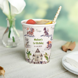 Niedlich Dragon 1. Geburtstag Party Pappbecher