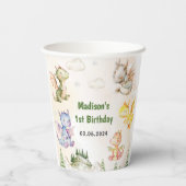 Niedlich Dragon 1. Geburtstag Party Pappbecher (Rückseite)