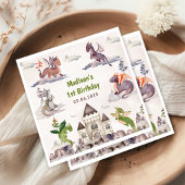 Niedlich Dragon 1. Geburtstag Party Serviette