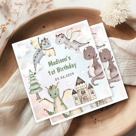Niedlich Dragon 1. Geburtstag Party Serviette