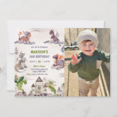 Niedlich Dragon 2. Geburtstag Party Foto Einladung (Vorderseite)