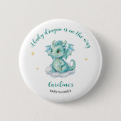 Niedlich Dragon Baby Dusche Button (Vorderseite)