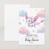 Niedlich Dragon Baby Dusche Dankeskarte (Vorne/Hinten)