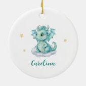 Niedlich Dragon Baby Dusche Keramik Ornament (Hinten)