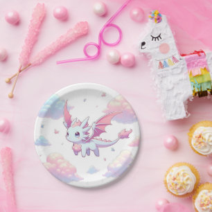 Niedlich Dragon Baby Dusche Pappteller