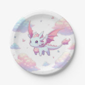 Niedlich Dragon Baby Dusche Pappteller (Vorderseite)