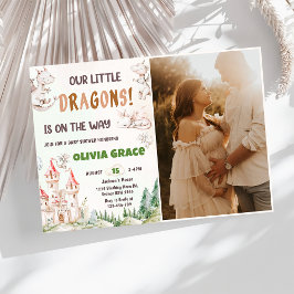 Niedlich Dragon Baby Dusche Party Foto Einladung