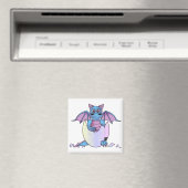 Niedlich Dragon Baby in Crackeier - blau / Lila Magnet (In Situ (Geschirrspüler))