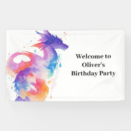 Niedlich Dragon Birthday Banner