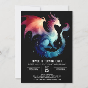 Niedlich Dragon Birthday individuell anpassbar Einladung