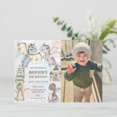 Niedlich Dragon Boy 2. Geburtstag Party Foto Einladung (Stehend Vorderseite)