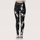 Niedlich Dragon Fliegt Muster Schwarz Leggings (Vorderseite)