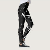 Niedlich Dragon Fliegt Muster Schwarz Leggings (Rechts)