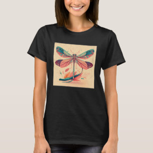 Niedlich Dragon Fly Illustation Ästhetische farbig T-Shirt