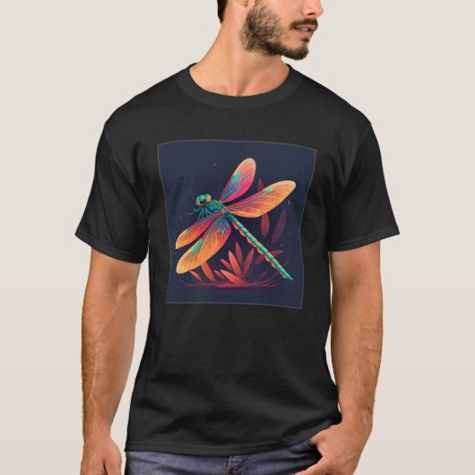Niedlich Dragon Fly Illustation Ästhetische farbig T-Shirt (Vorderseite)