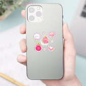 Niedlich Dragon Fruit Illustration - Kawaii Pitaya Aufkleber (Telefon)