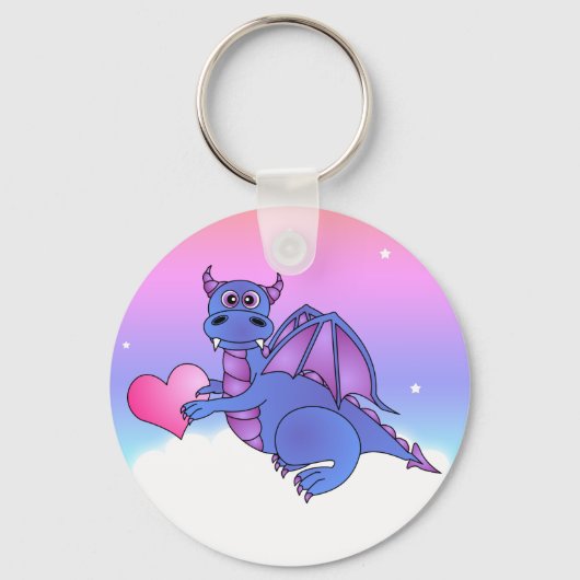 Niedlich Dragon Heart Keychain Schlüsselanhänger (Vorderseite)