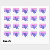 Niedlich Dragon Heart Stickers Blue - Pink - Lila (Blatt)