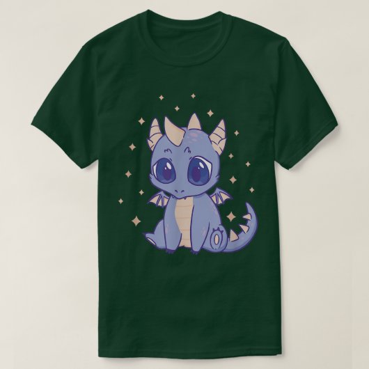 Niedlich Dragon Kawaii Lila T-Shirt (Design vorne)