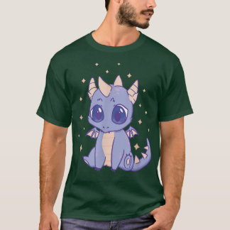 Niedlich Dragon Kawaii Lila T-Shirt