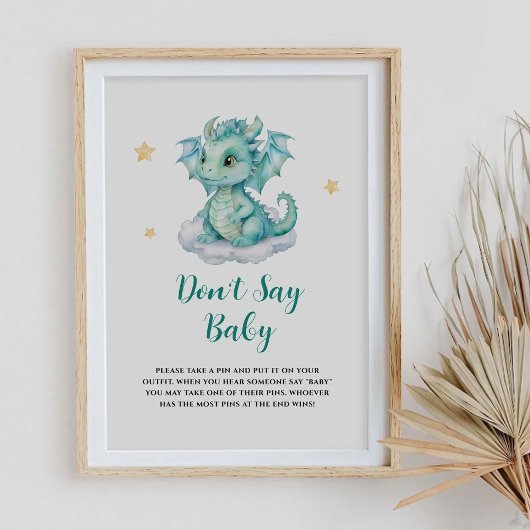 Niedlich Dragon sage nicht Baby Poster